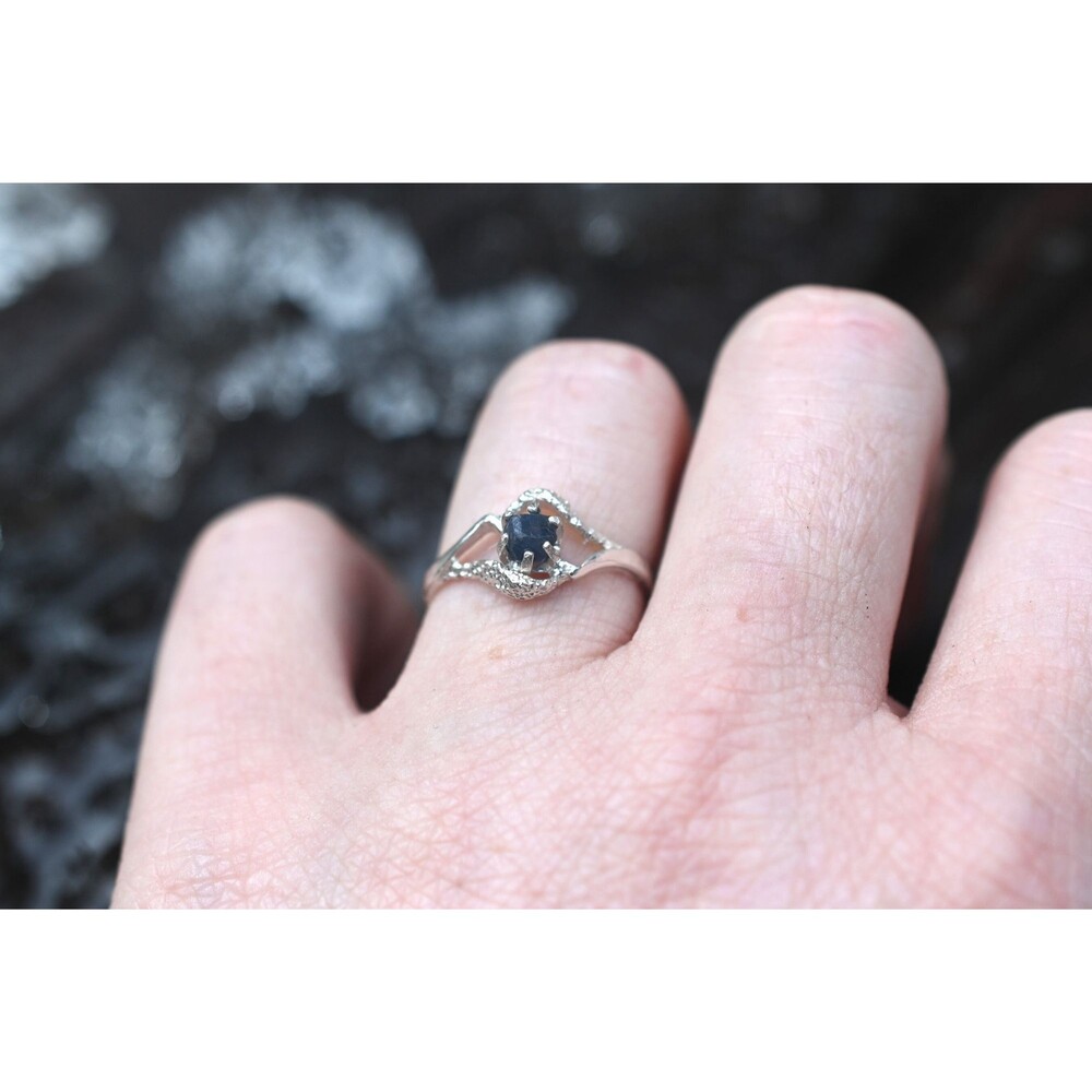 Engagement ring Montana sapphire ring, alternative diamond s size 3 4 5 6 7 8 9